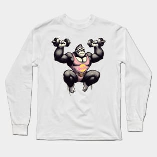 dumbbells monkey Long Sleeve T-Shirt